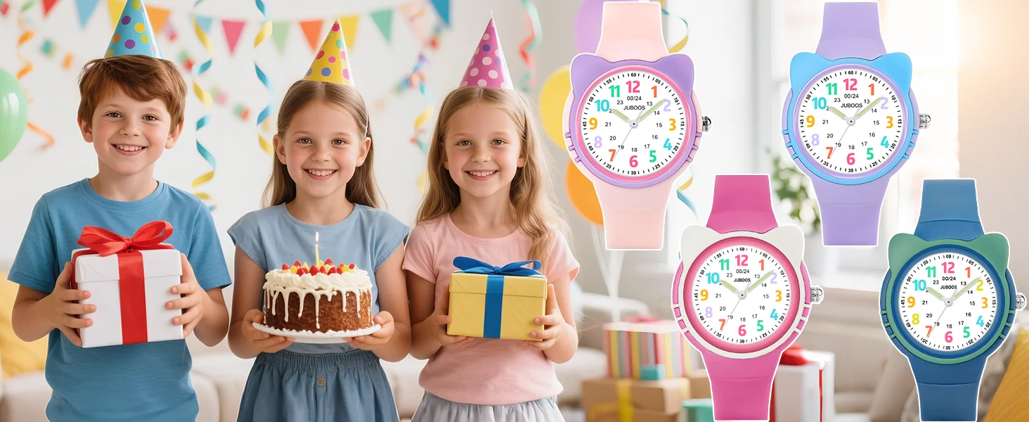Kids Watch Analog for Boys Girls Toddler 3-12 Learning Time 3ATM Waterproof Quartz Children Wirstwatch with Easy to Read Kids