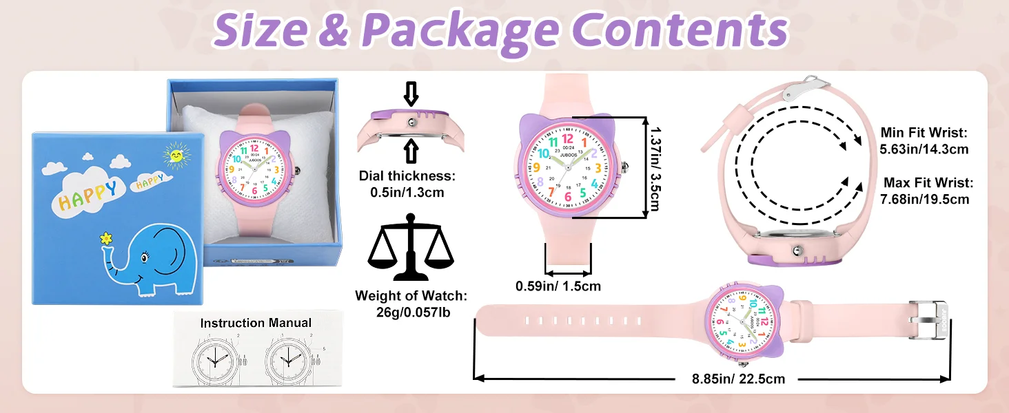 Kids Watch Analog for Boys Girls Toddler 3-12 Learning Time 3ATM Waterproof Quartz Children Wirstwatch with Easy to Read Kids