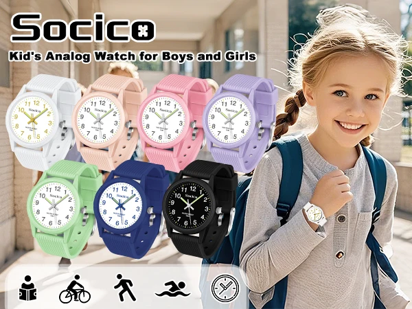 Kids Analog Watch Boys Girls Fashion Silicone Strap Quartz Watches Children Kids Students Digital Cool Waterproof Clocks
