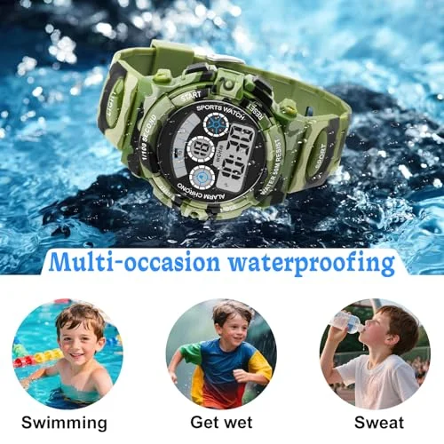 Socico Student Sport Watches For Kids Colorful Electronic Watches 50M Waterproof Clock Children Digital Watch For Boys Girls
