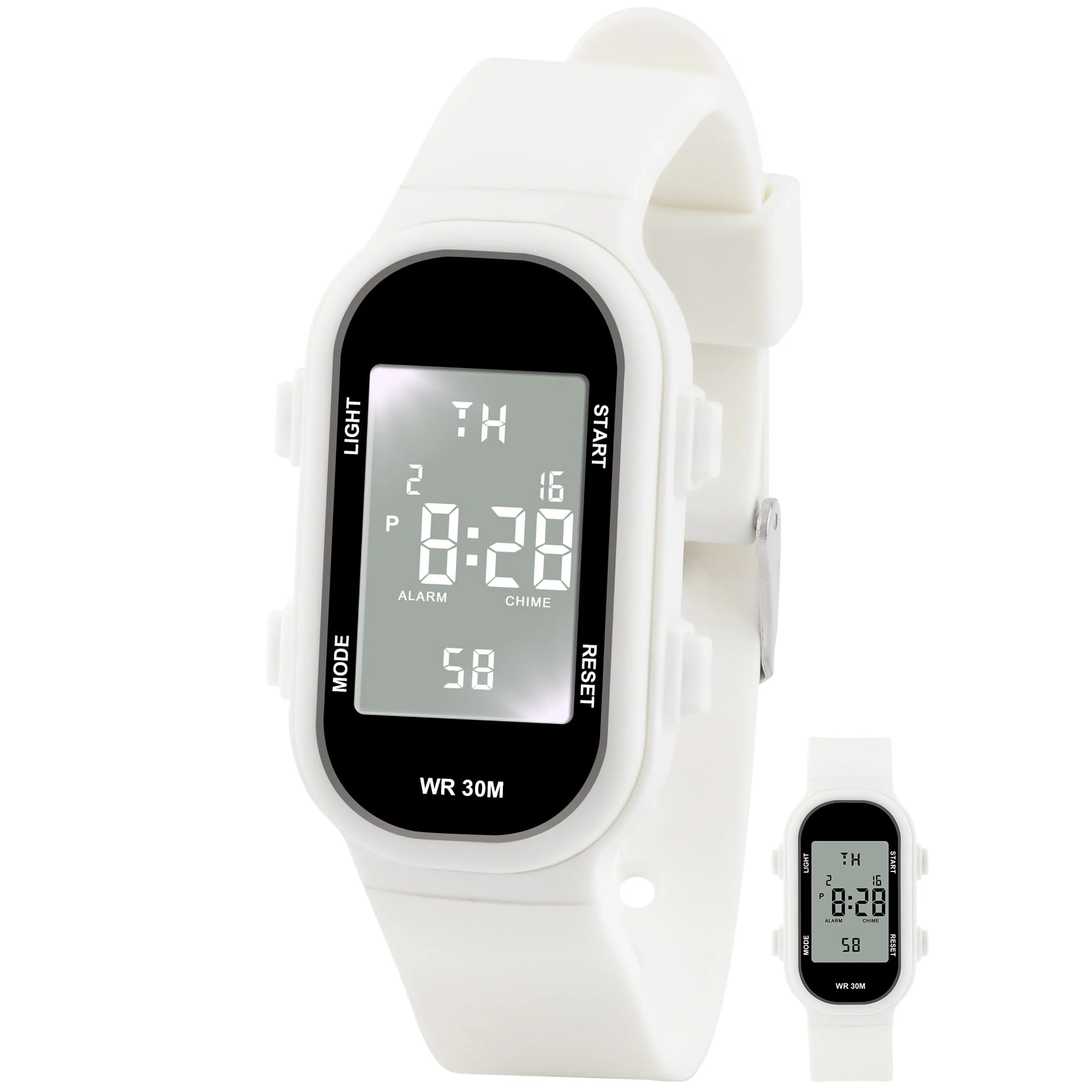 Socico Digital Watch Student Electronic Outdoor Sports Boy Luminous Waterproof MultiFunction Watch Retro Square Watch
