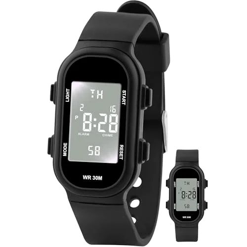 Socico Digital Watch Student Electronic Outdoor Sports Boy Luminous Waterproof MultiFunction Watch Retro Square Watch