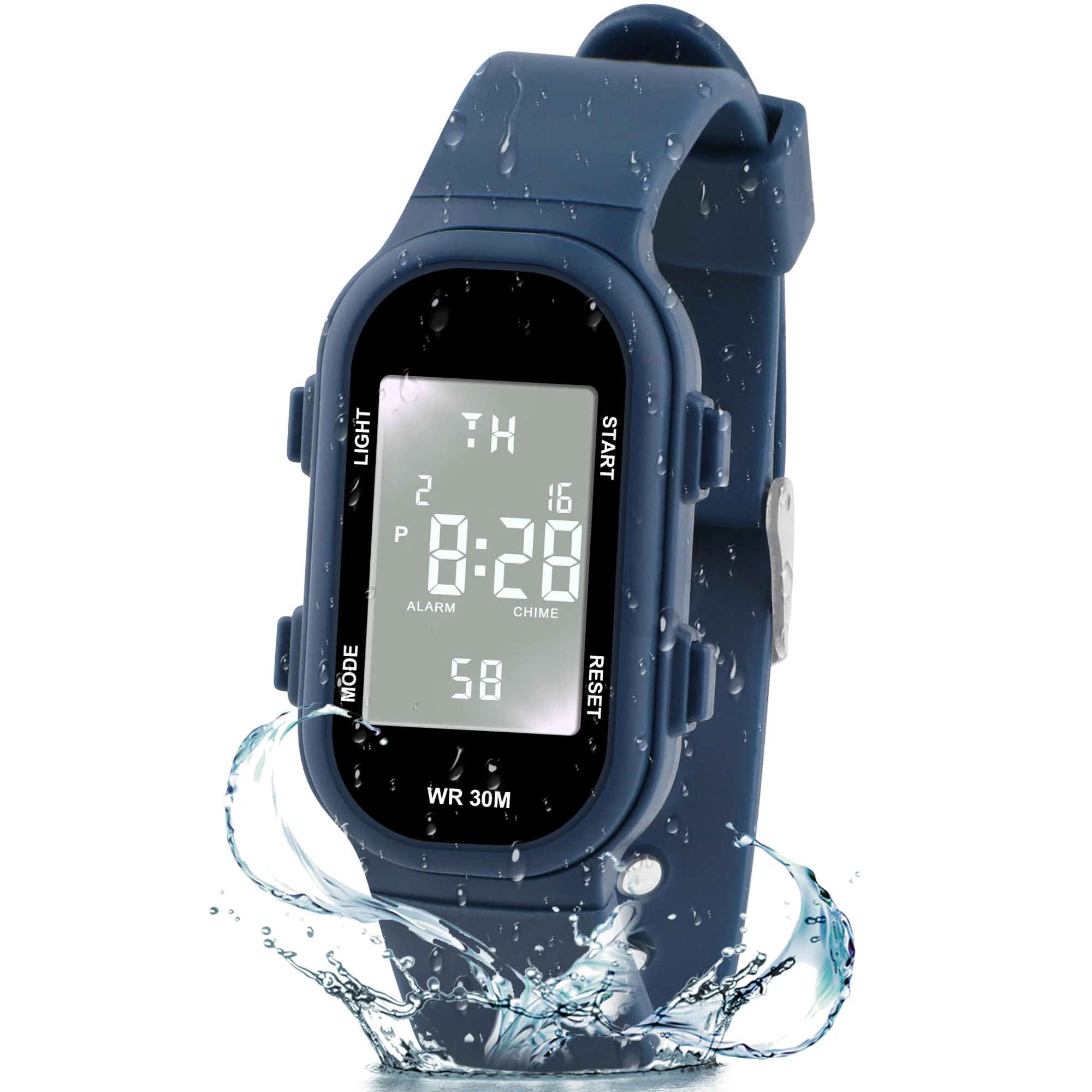 Socico Digital Watch Student Electronic Outdoor Sports Boy Luminous Waterproof MultiFunction Watch Retro Square Watch