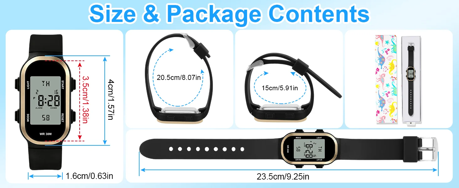 Socico Digital Watch Student Electronic Outdoor Sports Boy Luminous Waterproof MultiFunction Watch Retro Square Watch