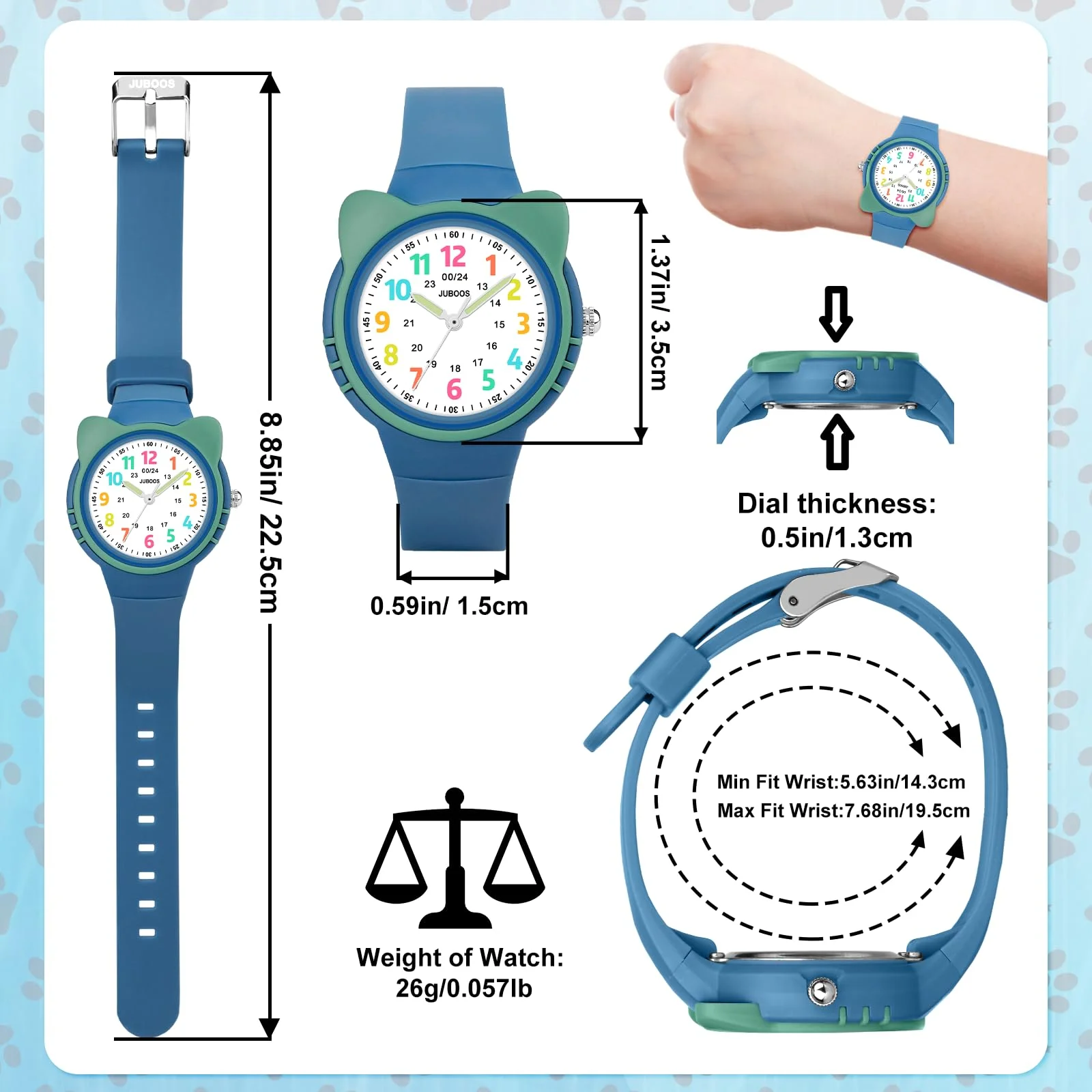SOCICO Kids Watch for Boys Girls Toddler 3ATM Waterproof and Easy to Read