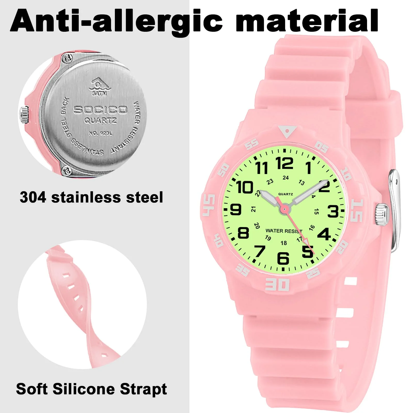 SOCICO Student Sport Watches For Kids Colorful Electronic Watches Waterproof Clock Children Digital Watch For Boys Girls