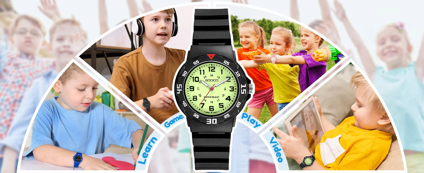 SOCICO Student Sport Watches For Kids Colorful Electronic Watches Waterproof Clock Children Digital Watch For Boys Girls
