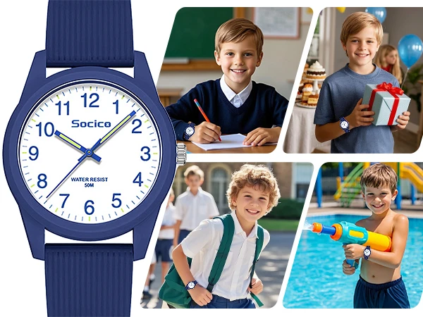 Socico Fashion Cartoon Children's Watch Soft Band Strap For Boys Girls Quartz Women Watch Christmas Gift Kids Analog Watch