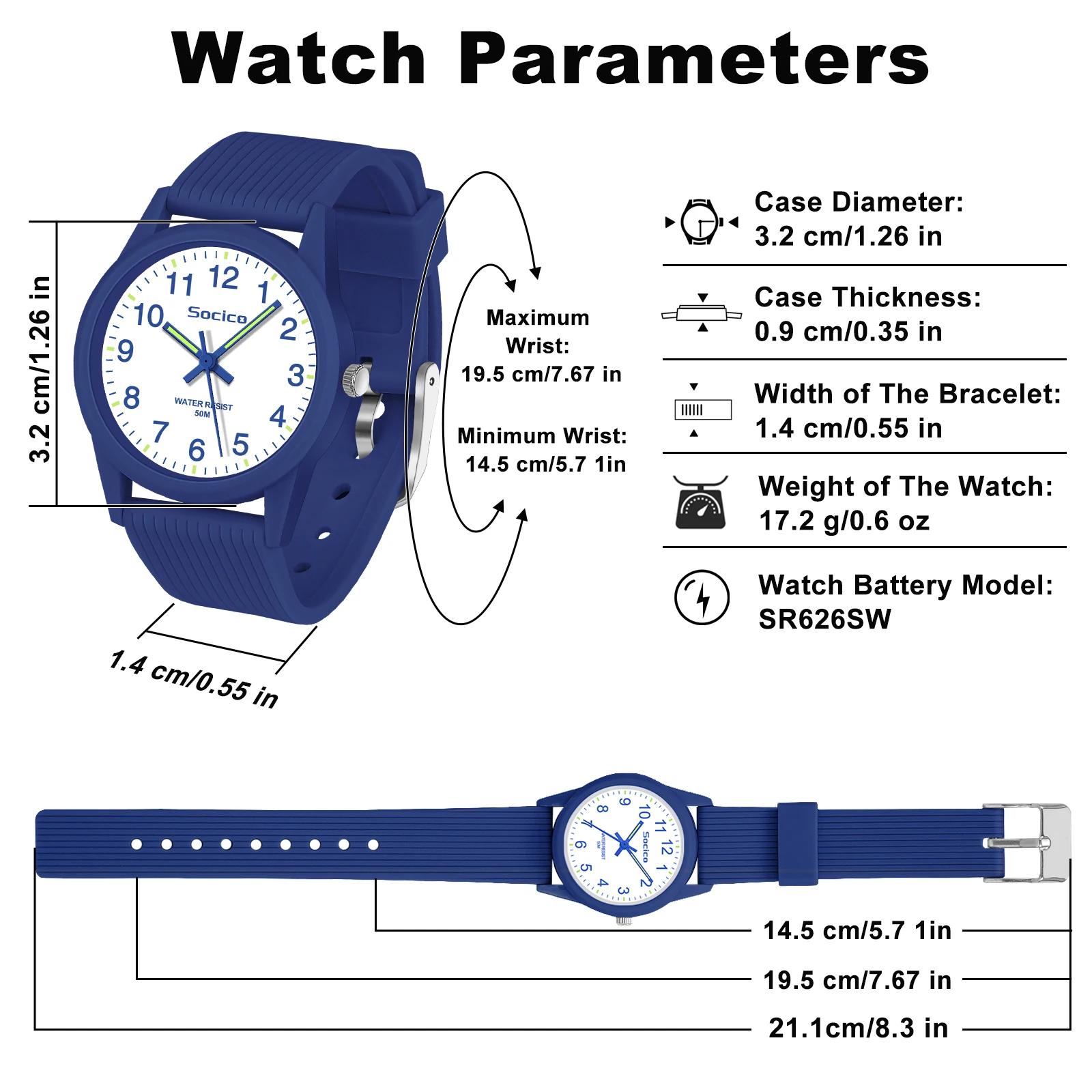 Socico Fashion Cartoon Children's Watch Soft Band Strap For Boys Girls Quartz Women Watch Christmas Gift Kids Analog Watch