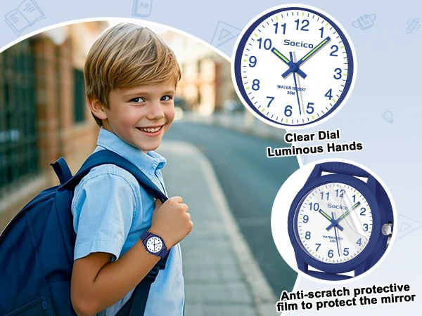 Socico Fashion Cartoon Children's Watch Soft Band Strap For Boys Girls Quartz Women Watch Christmas Gift Kids Analog Watch