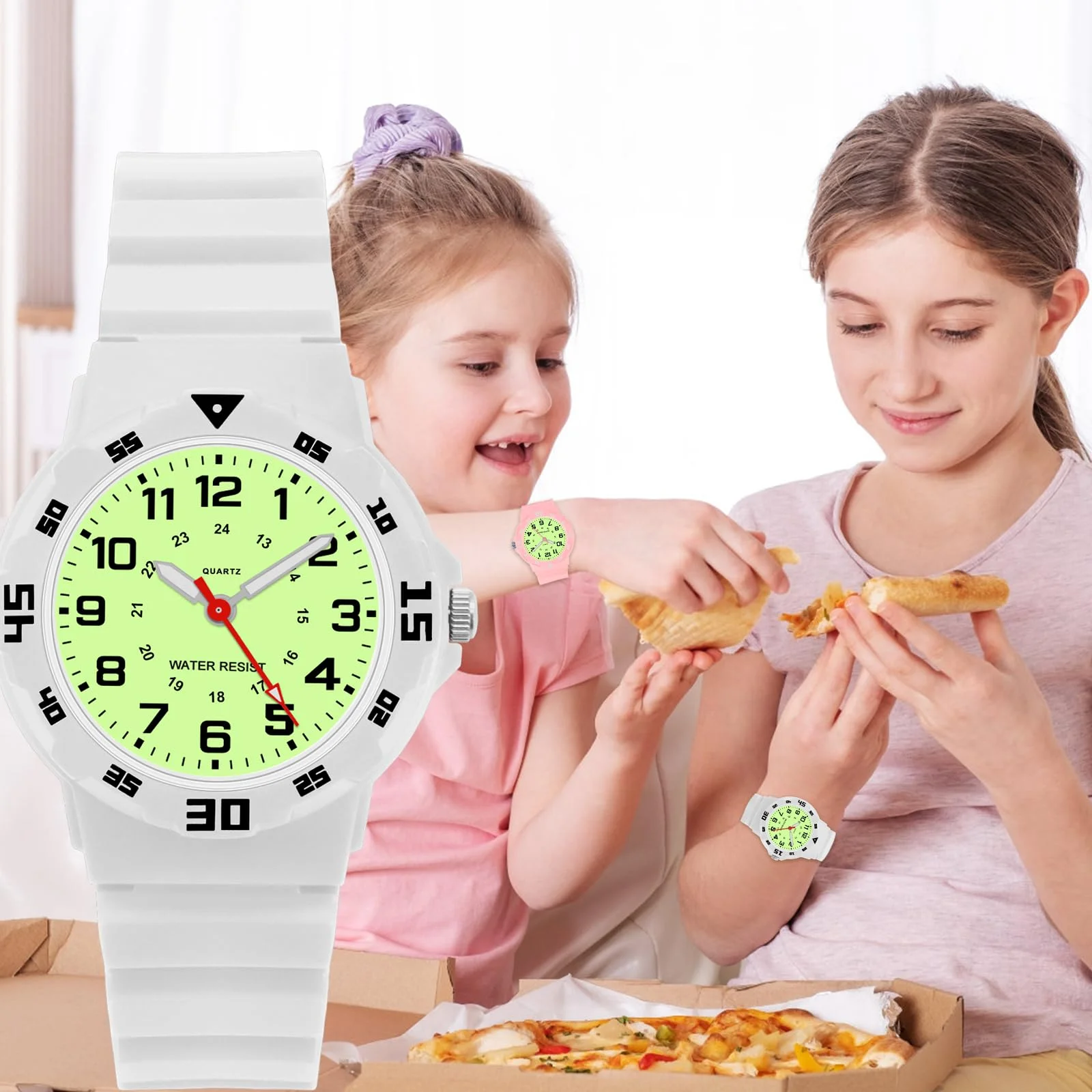 Kids Watches Fashion Luminous Waterproof Alarm Clock Watches Boys and Girls Student Electronic Wristwatch Gift