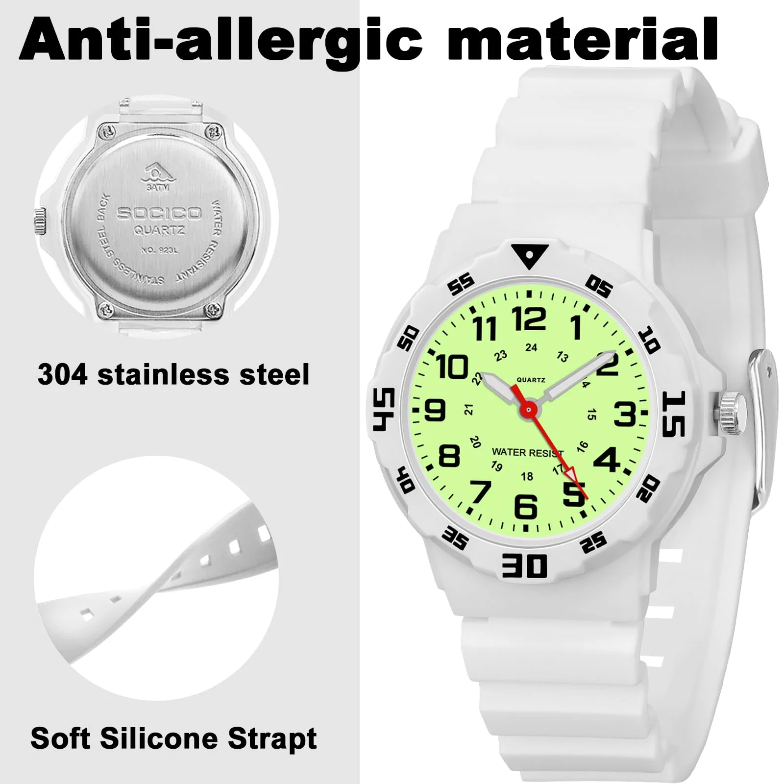 Kids Watches Fashion Luminous Waterproof Alarm Clock Watches Boys and Girls Student Electronic Wristwatch Gift