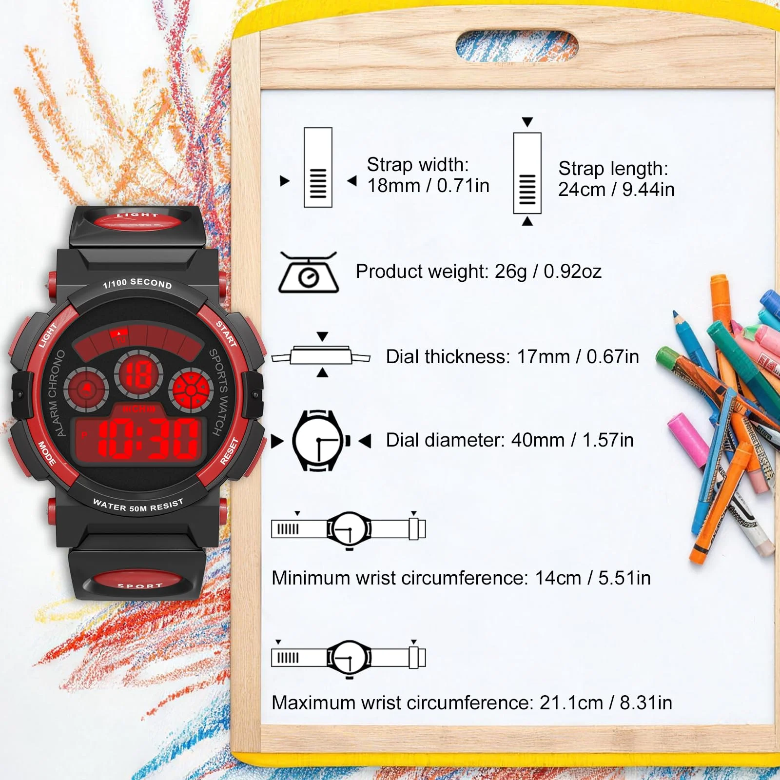Socico Student Sport Watches For Kids Colorful Electronic Watches Waterproof Clock Children Digital Watch For Boys Girls