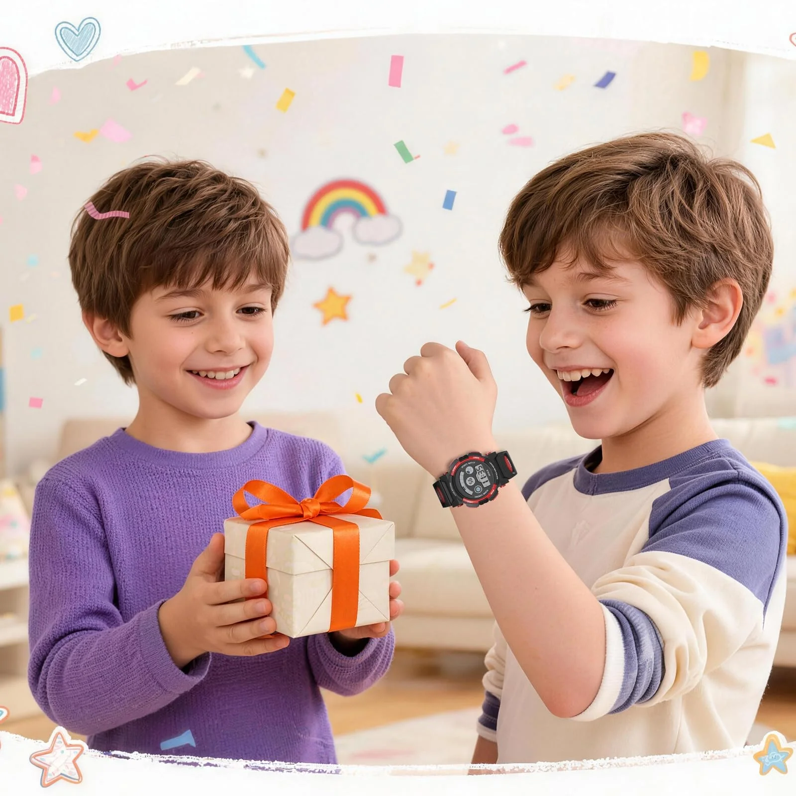 Socico Student Sport Watches For Kids Colorful Electronic Watches Waterproof Clock Children Digital Watch For Boys Girls