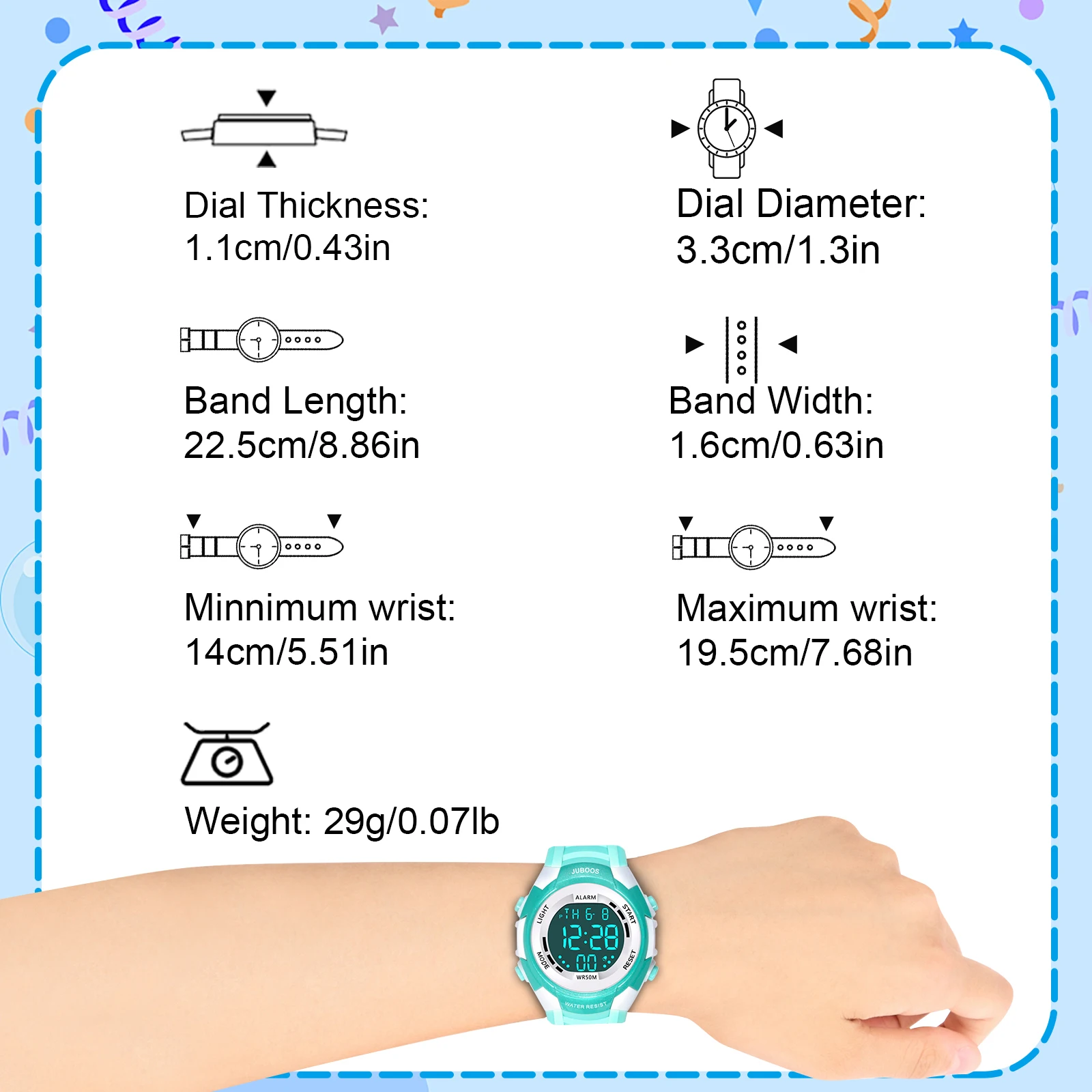 Socico Fashion Kids Sports Watches 7-colors Luminous Multifunction LED Digital Watch Boys and Girls Student Children's Watches