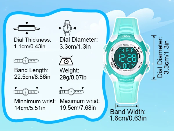 Socico Fashion Kids Sports Watches 7-colors Luminous Multifunction LED Digital Watch Boys and Girls Student Children's Watches