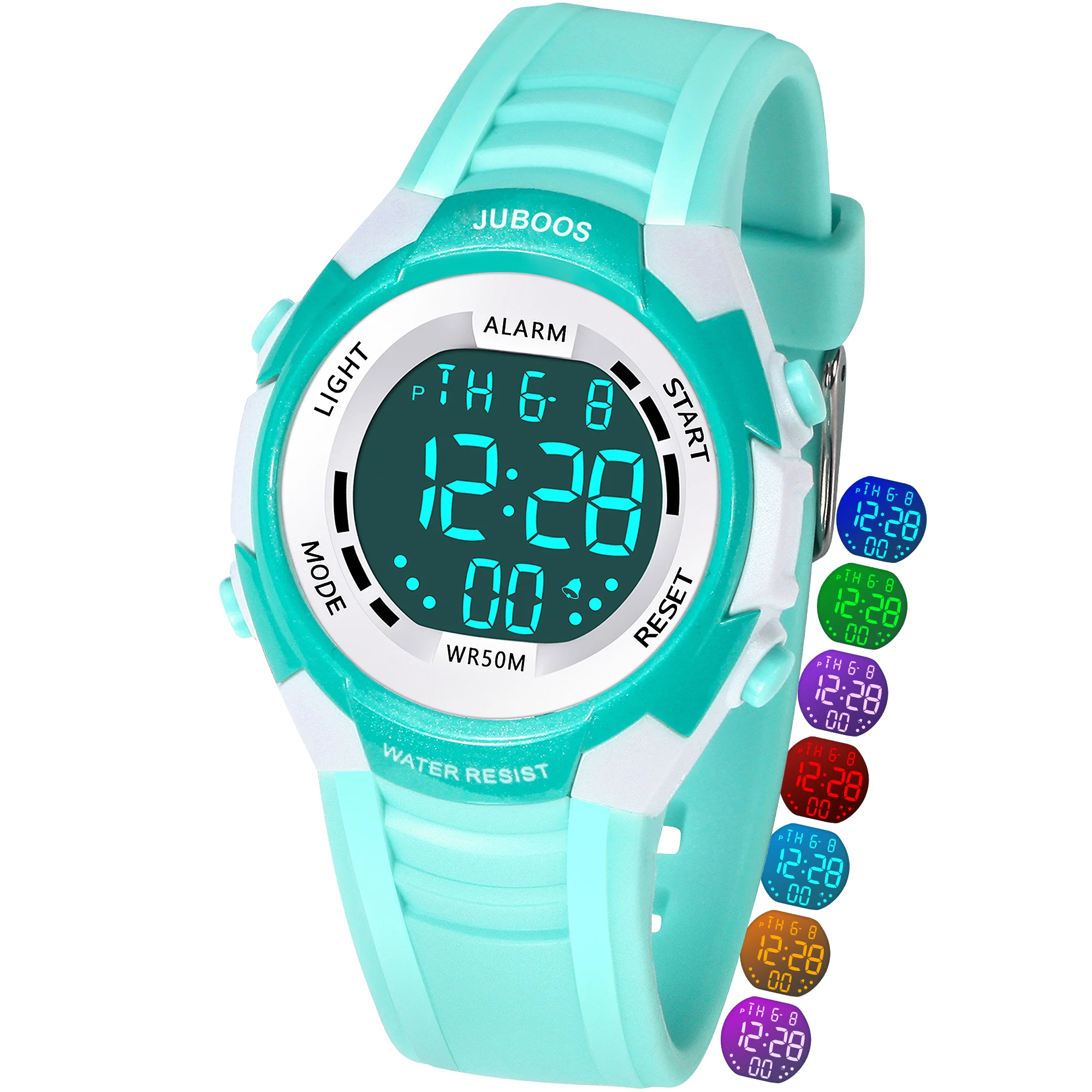 Socico Fashion Kids Sports Watches 7-colors Luminous Multifunction LED Digital Watch Boys and Girls Student Children's Watches