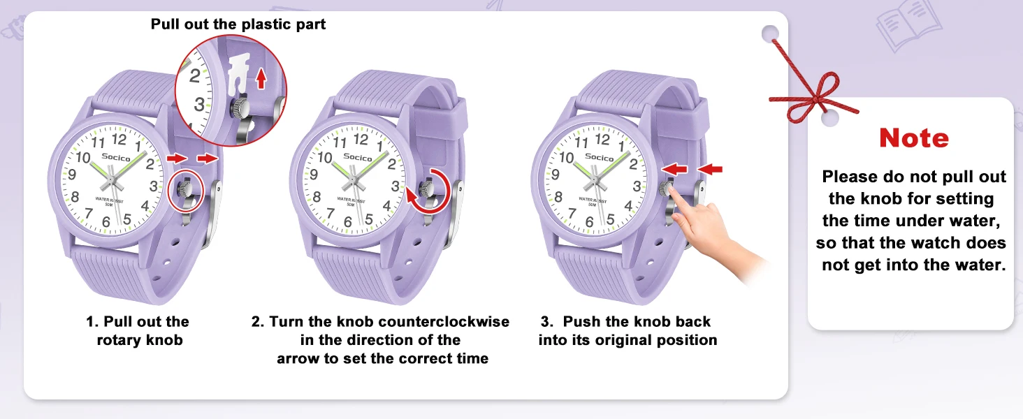 SOCICO Kids Watch Fashion Quartz Boys and Girls Silicone Strap Students Wrist Watch Student Clock Gift