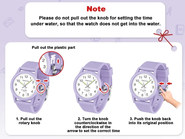 SOCICO Kids Watch Fashion Quartz Boys and Girls Silicone Strap Students Wrist Watch Student Clock Gift
