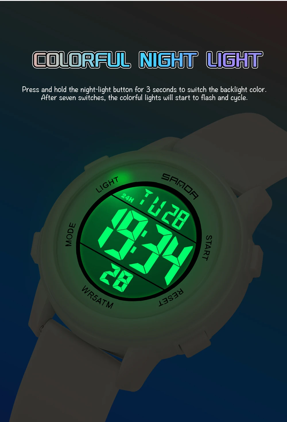 SANDA 9518 New Digital Watch Men Women Sport Wristwatch Top Brand Luxury LED Stopwatch Waterproof Male Girl Electronic Clock