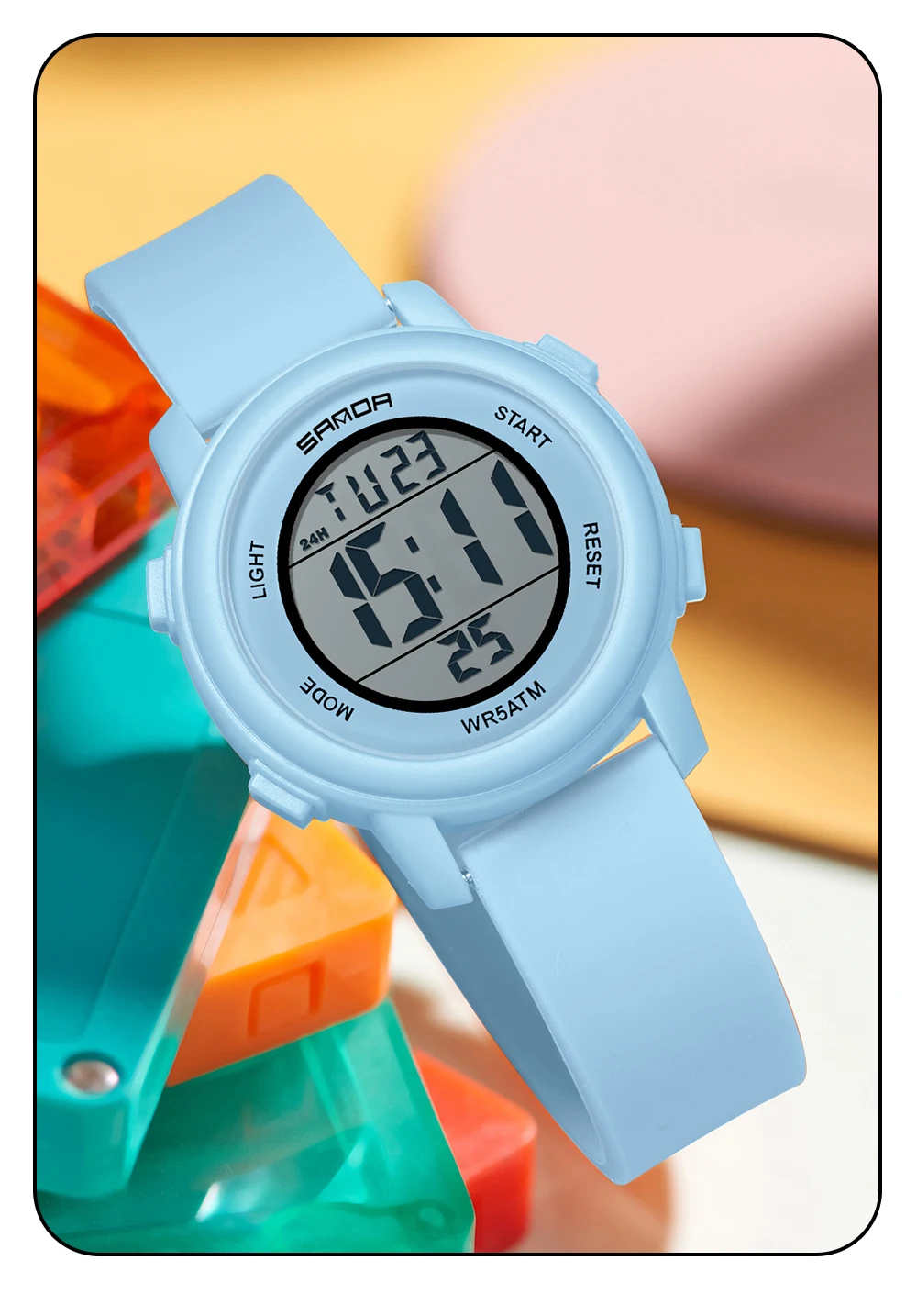 SANDA 9518 New Digital Watch Men Women Sport Wristwatch Top Brand Luxury LED Stopwatch Waterproof Male Girl Electronic Clock