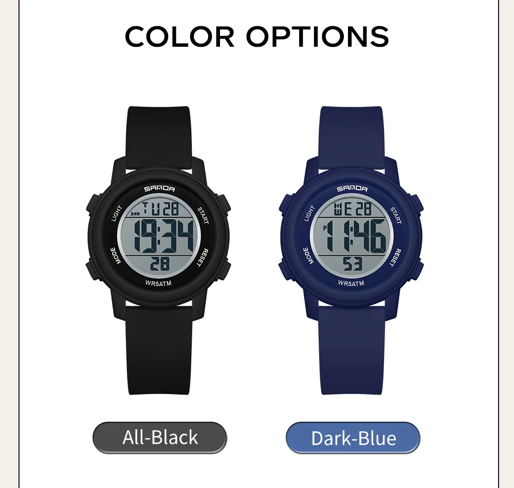 SANDA 9518 New Digital Watch Men Women Sport Wristwatch Top Brand Luxury LED Stopwatch Waterproof Male Girl Electronic Clock