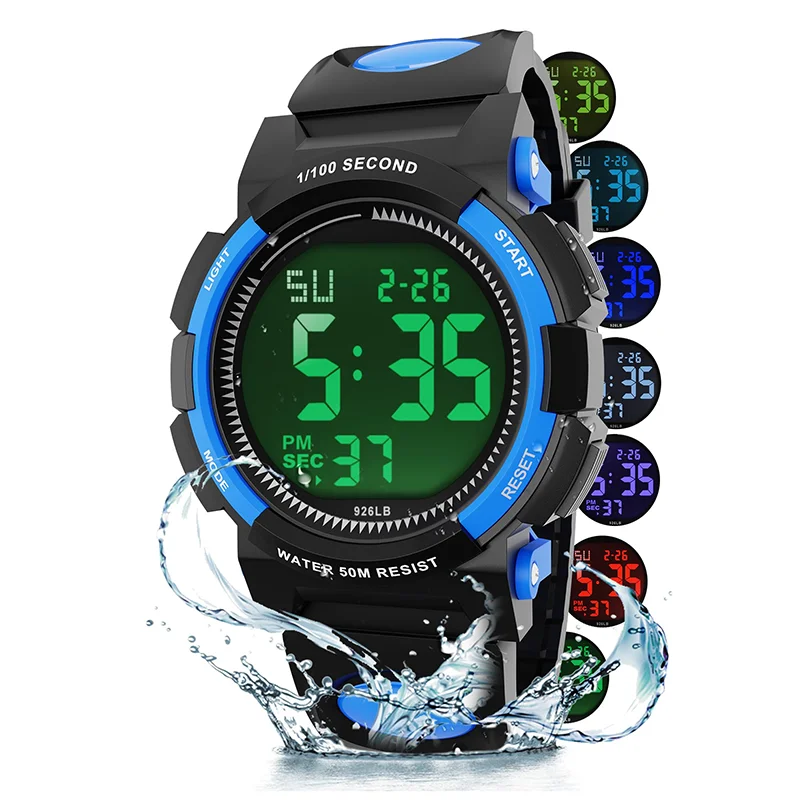 Socico Digital Watch for Kids, Waterproof LED Lights Luminous Watches, Children Wristwatch Boys Students Electronic Wrist Watch