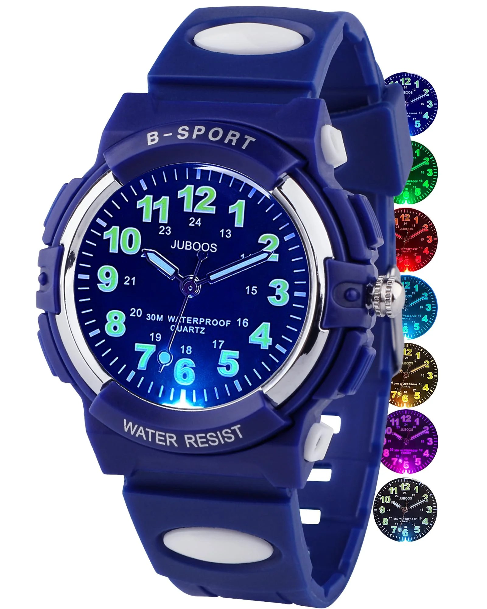 Socico Children's Watches for Boy Girl Color LED Display Digital Alarm Clock Waterproof Sports Kids Wristwatches