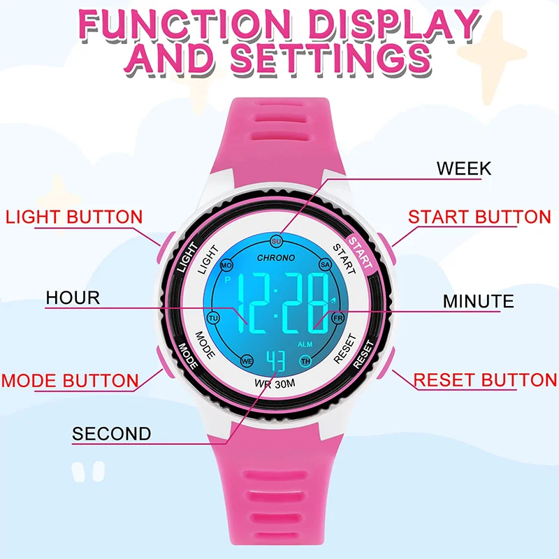 Children Watch Sport Kids Watches Silicone Strap Waterproof Digital Watch For Kid Children Student Girl Boy Wristwatch Clock
