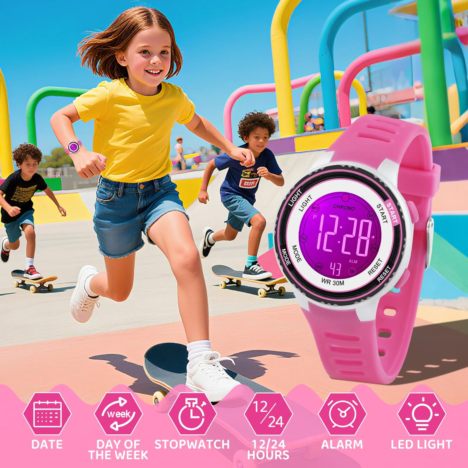 Children Watch Sport Kids Watches Silicone Strap Waterproof Digital Watch For Kid Children Student Girl Boy Wristwatch Clock