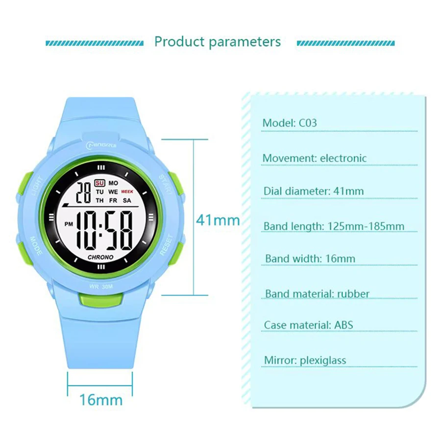 Kids Watches Fashion Luminous Waterproof Alarm Clock Smart Watches Boys and Girls Student Electronic Watch Gift UTHAI CE49