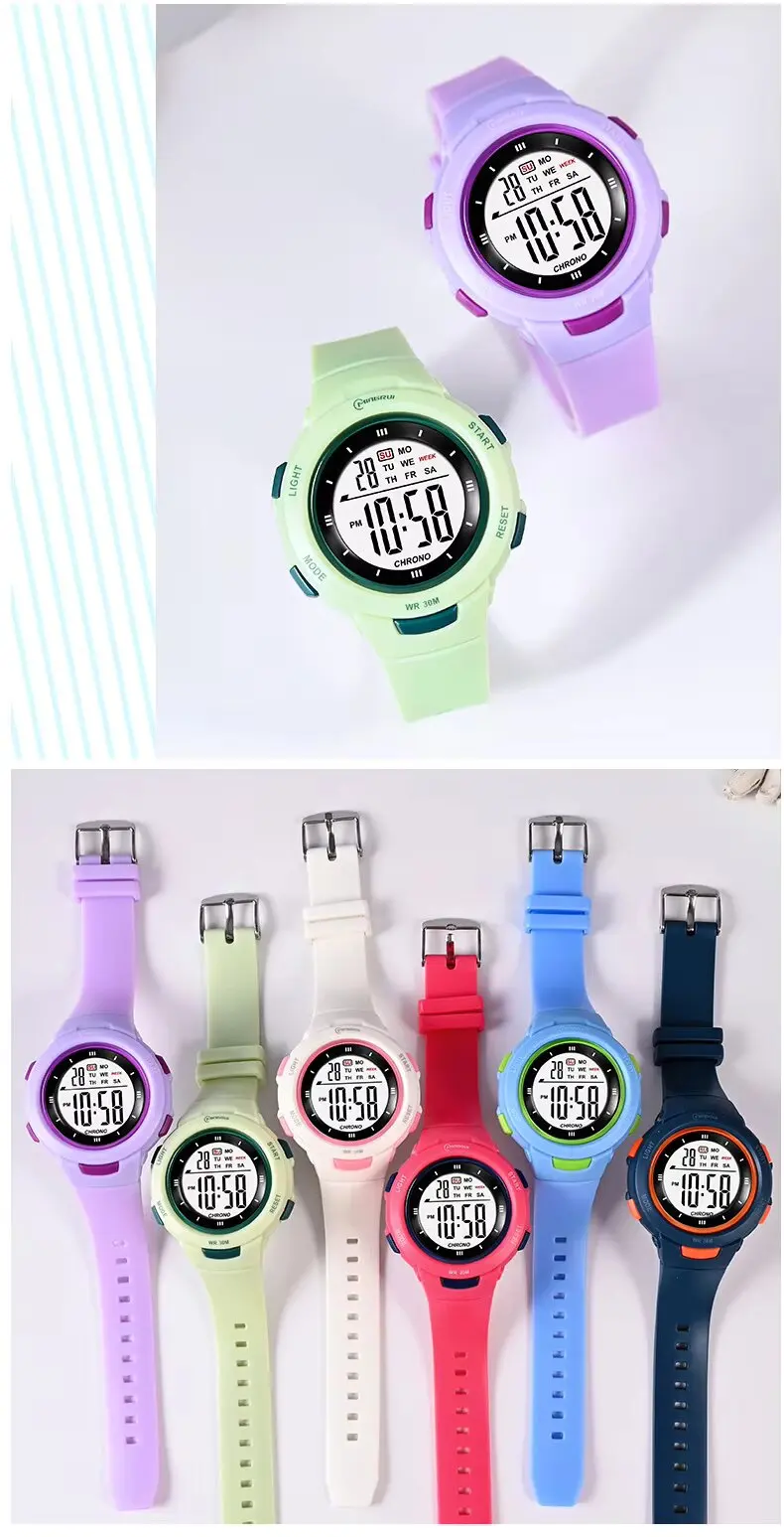 Kids Watches Fashion Luminous Waterproof Alarm Clock Smart Watches Boys and Girls Student Electronic Watch Gift UTHAI CE49