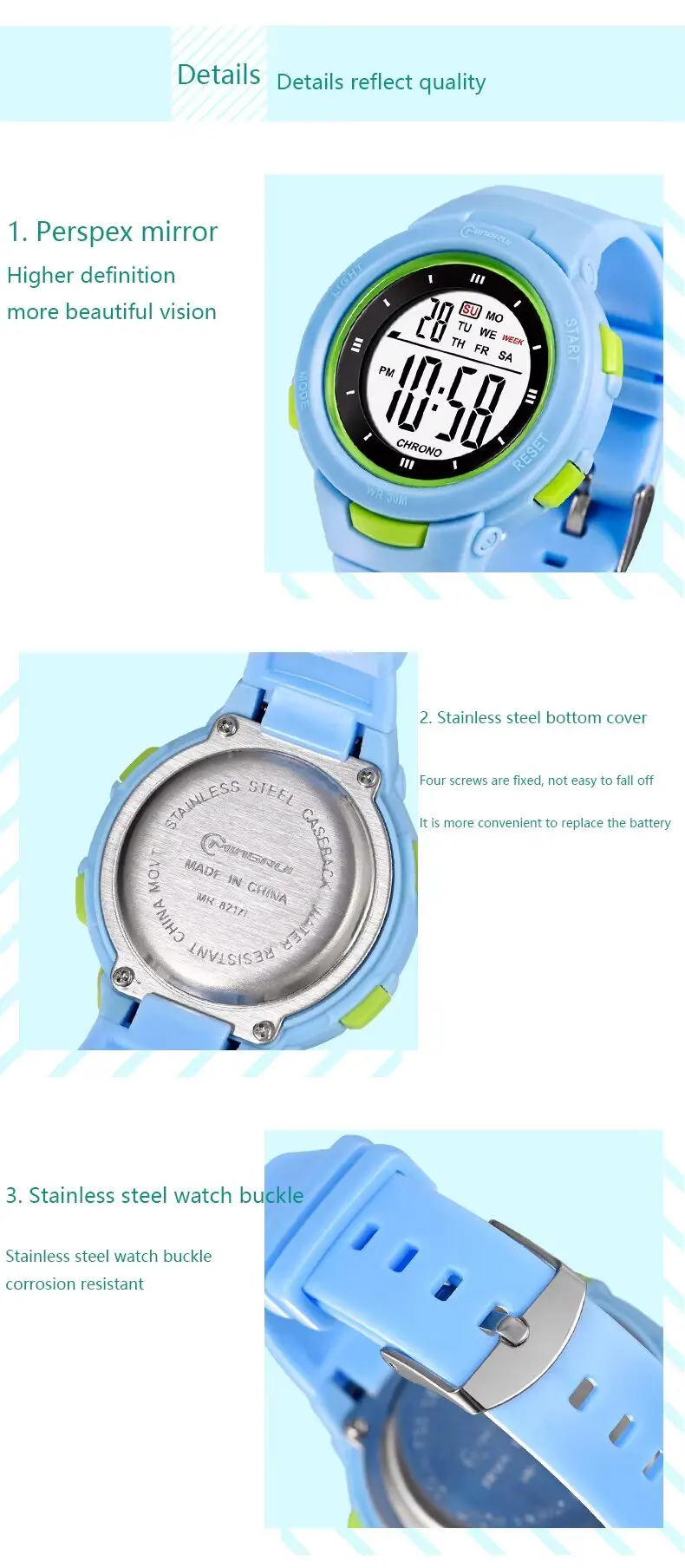 Kids Watches Fashion Luminous Waterproof Alarm Clock Smart Watches Boys and Girls Student Electronic Watch Gift UTHAI CE49