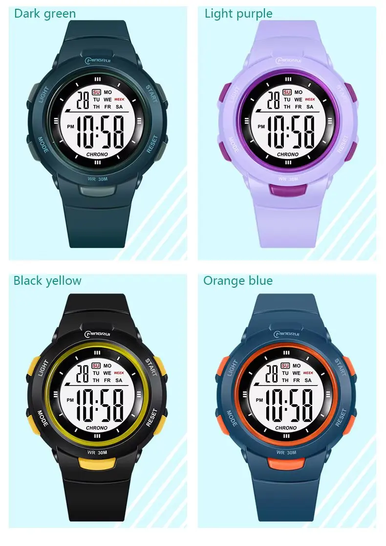 Kids Watches Fashion Luminous Waterproof Alarm Clock Smart Watches Boys and Girls Student Electronic Watch Gift UTHAI CE49