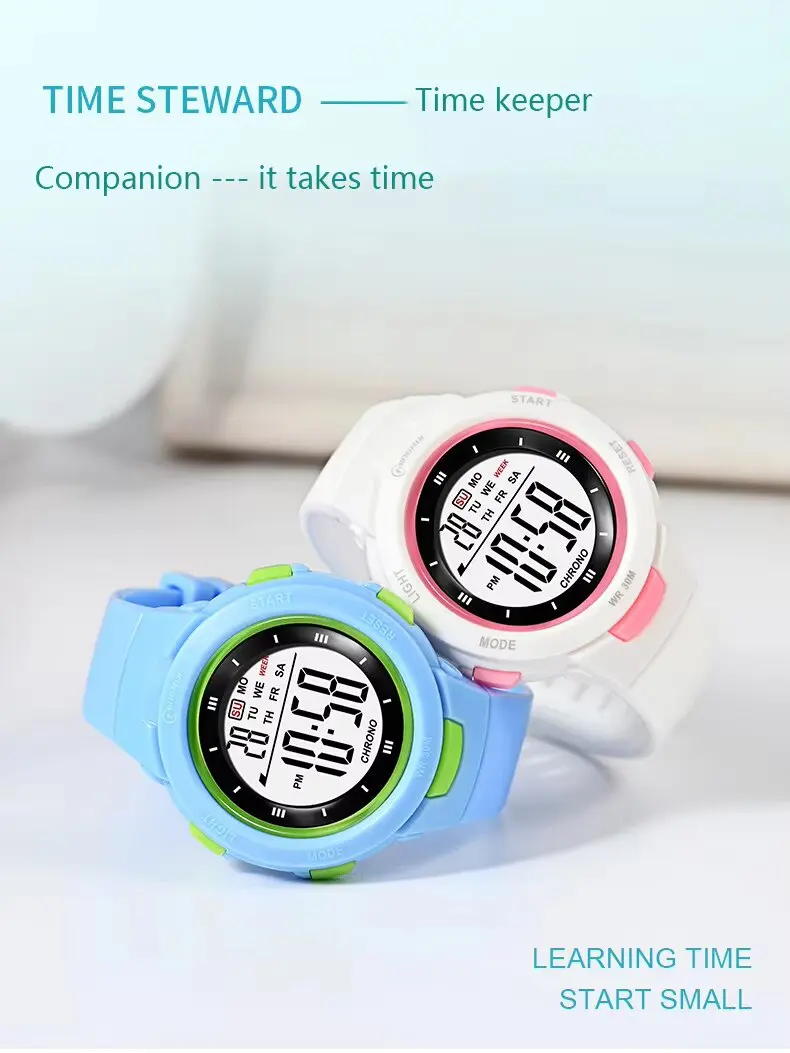 Kids Watches Fashion Luminous Waterproof Alarm Clock Smart Watches Boys and Girls Student Electronic Watch Gift UTHAI CE49