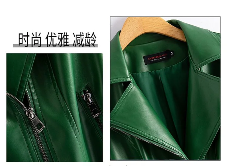 Streetwear Women's 2nd Layer Sheepskin Jacket Genuine Leather Short Coat Autumn Winter Green Moto Biker Outerwear Casual Tops