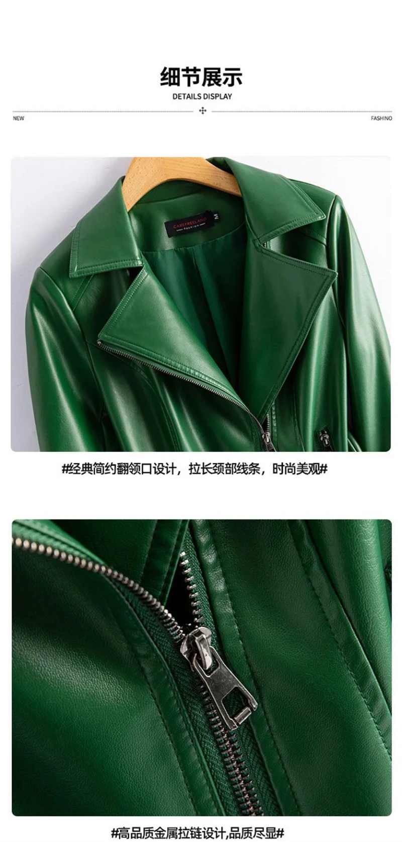 Streetwear Women's 2nd Layer Sheepskin Jacket Genuine Leather Short Coat Autumn Winter Green Moto Biker Outerwear Casual Tops