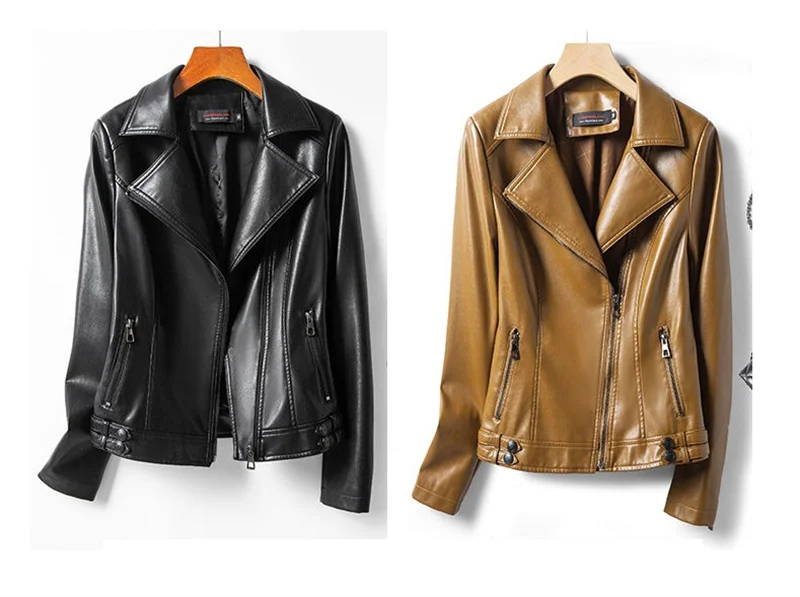 Streetwear Women's 2nd Layer Sheepskin Jacket Genuine Leather Short Coat Autumn Winter Green Moto Biker Outerwear Casual Tops