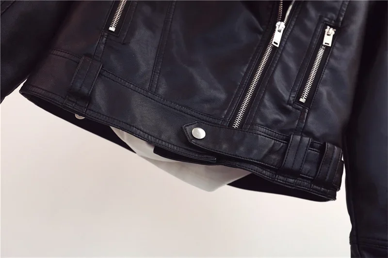 Women's Motorcycle Leather Jacket Fashion New 2025 Spring Autumn Coat Top Slim Versatile PU  Leather Outerwear Female Coat