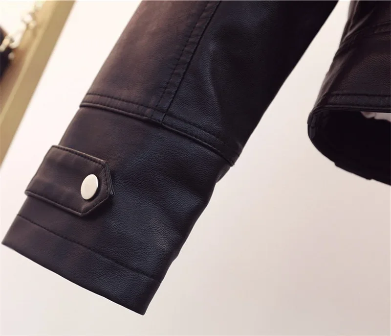 Women's Motorcycle Leather Jacket Fashion New 2025 Spring Autumn Coat Top Slim Versatile PU  Leather Outerwear Female Coat