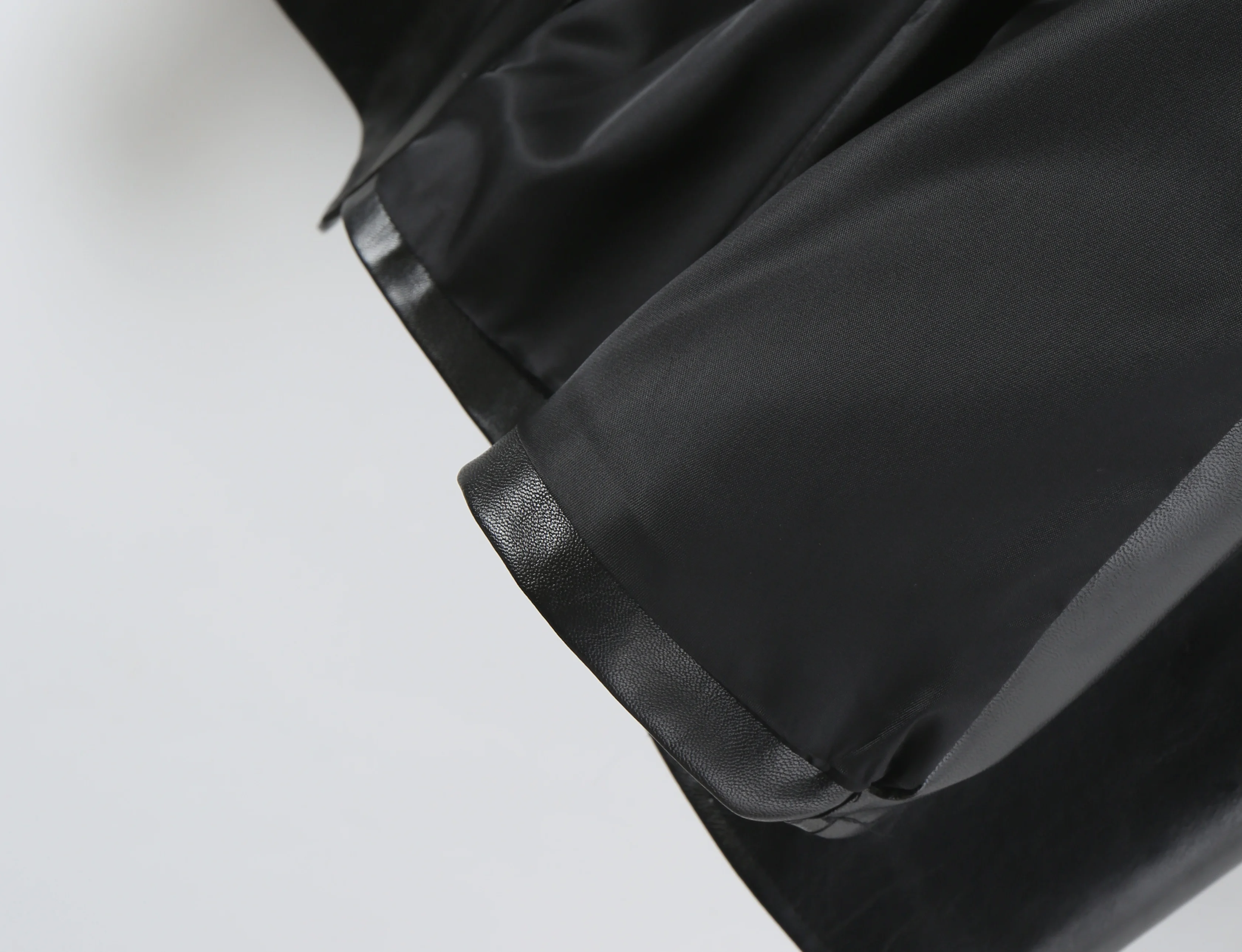 Autumn Women High Street Stand Collar Black PU Leather Blazer Slim Fit Front Hook Buttons Coat Outerwear