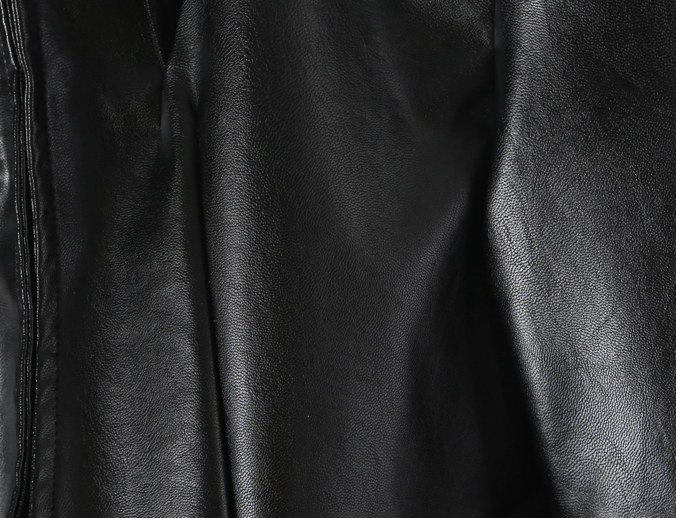 Autumn Women High Street Stand Collar Black PU Leather Blazer Slim Fit Front Hook Buttons Coat Outerwear