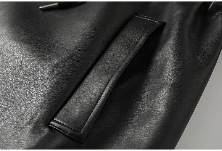 Mauroicardi Autumn Winter Loose Thickened Warm Black Pu Leather Jacket Women with Faux Fur Inside and Collar Furry Parka 2025