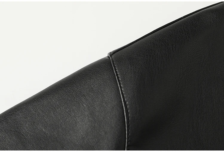 Mauroicardi Autumn Winter Loose Thickened Warm Black Pu Leather Jacket Women with Faux Fur Inside and Collar Furry Parka 2025