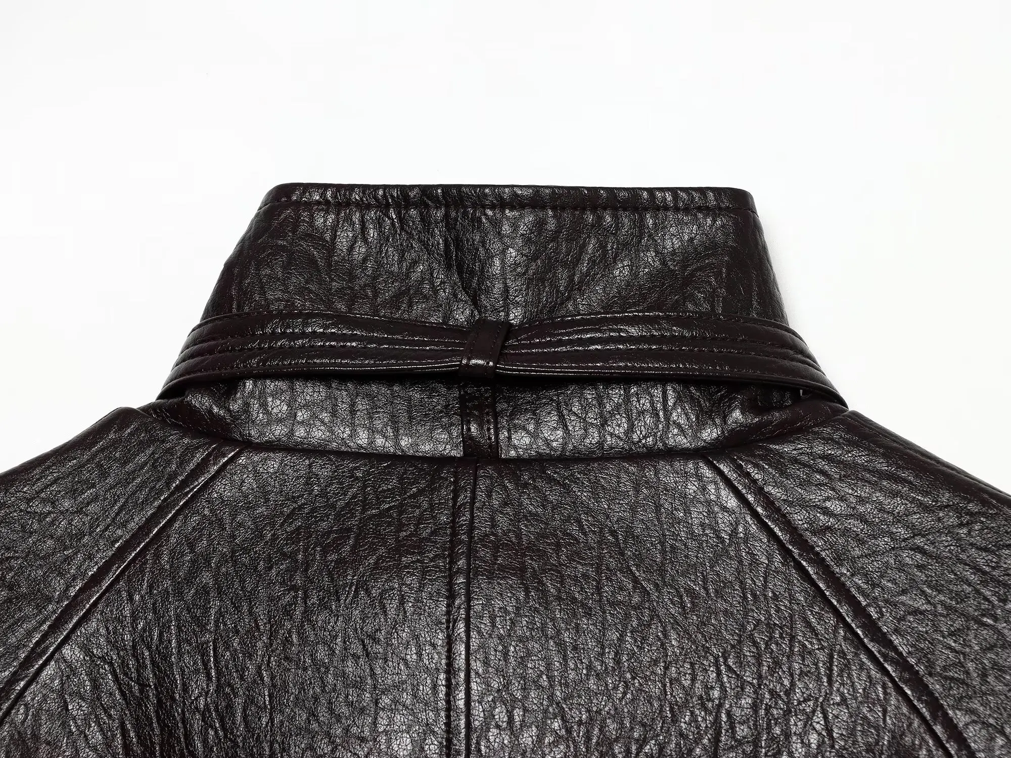 Women's Leather Jacket Fashion Loose Fit Faux PU Short Coat New Female Stand Collar Streetwear Casual Black Long Sleeve Jacket