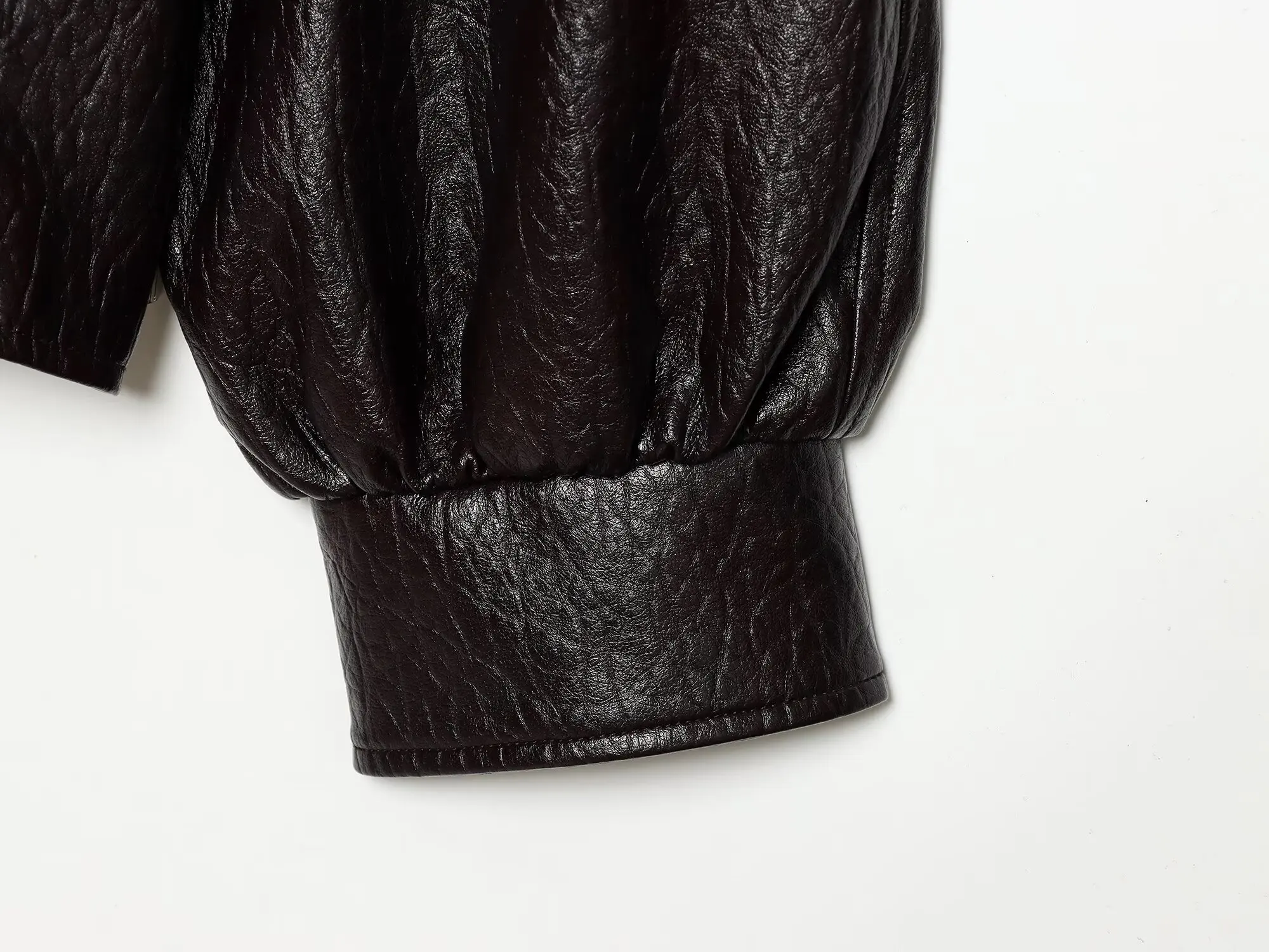 Women's Leather Jacket Fashion Loose Fit Faux PU Short Coat New Female Stand Collar Streetwear Casual Black Long Sleeve Jacket