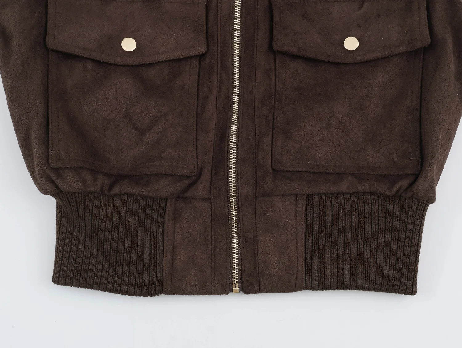 2026 Autumn Women's Elegant Coffee Faux Leather Suede Vest Jackets Lady Retro Pockets Zipper Sleeveless Waistcoats Streetwear