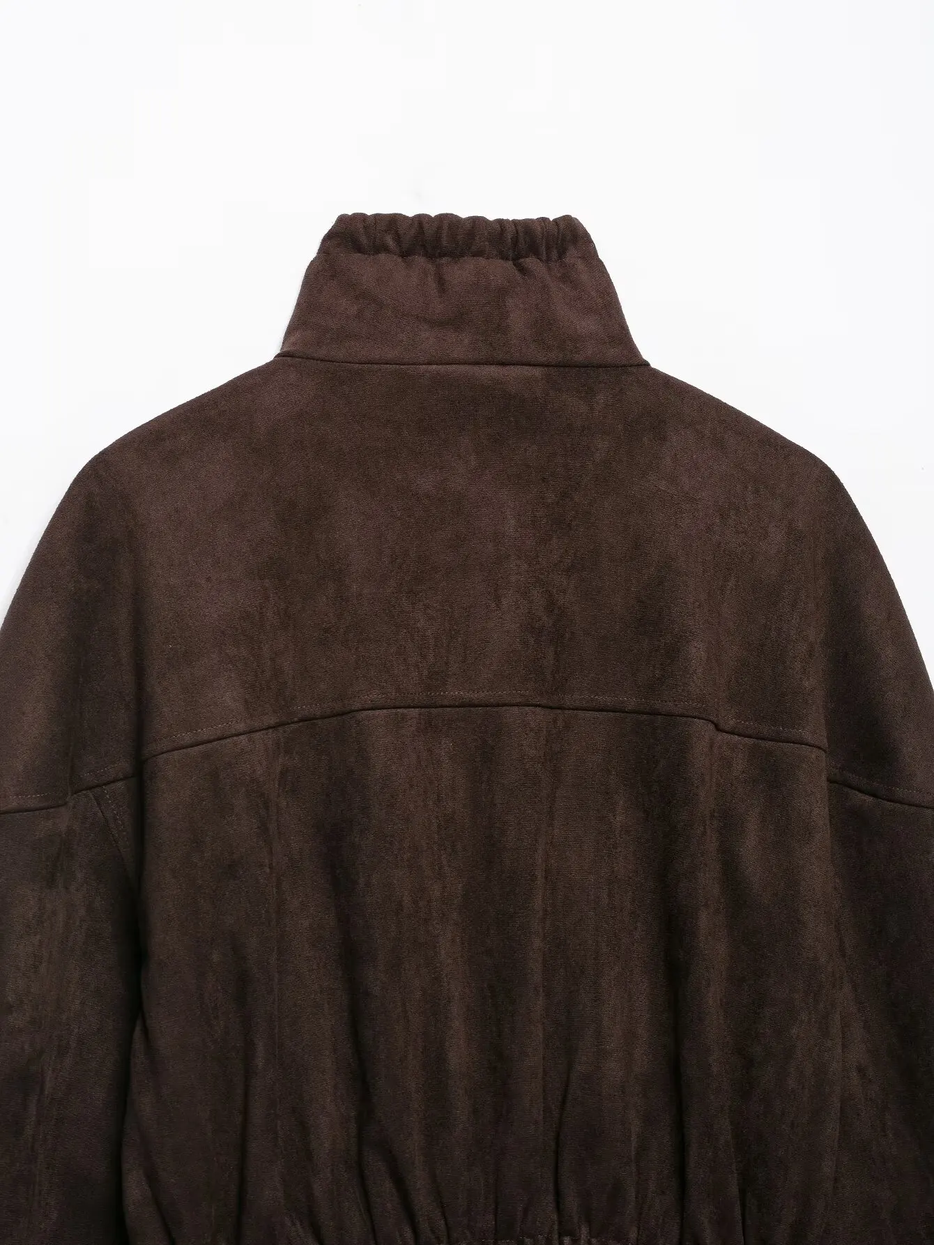 2026 Autumn Winter Women's Elegant Coffee Faux Leather Suede Jackets Lady Vintage Retro Stand Collar Zipper Loose Street Coats