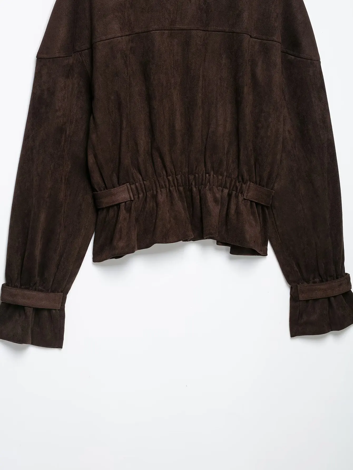 2026 Autumn Winter Women's Elegant Coffee Faux Leather Suede Jackets Lady Vintage Retro Stand Collar Zipper Loose Street Coats