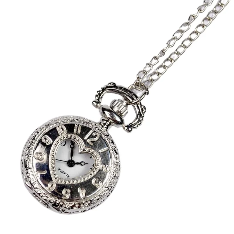 Hot Sale Women Vintage Pocket Watch Quartz Portable Hollow Out 1 Circular Design with Stylish 80cm Chain for Daily Party